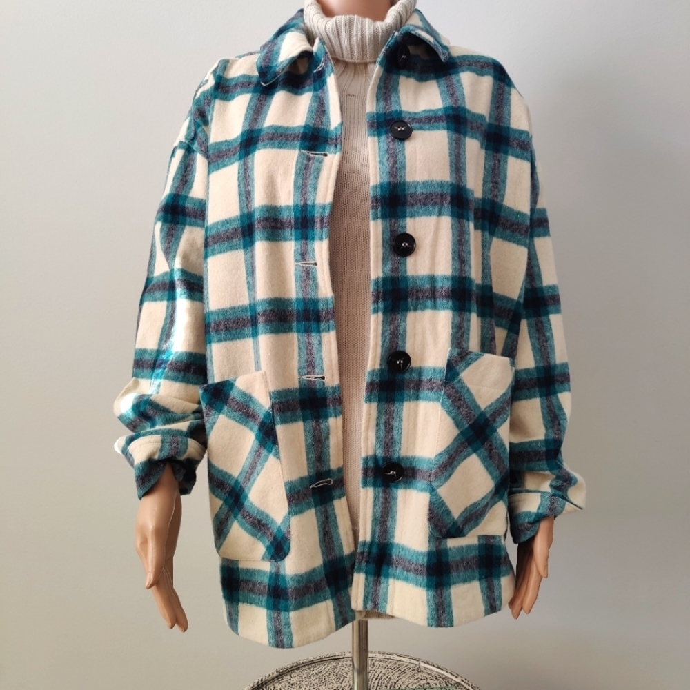 Ott Teal Plaid Women's Jacket